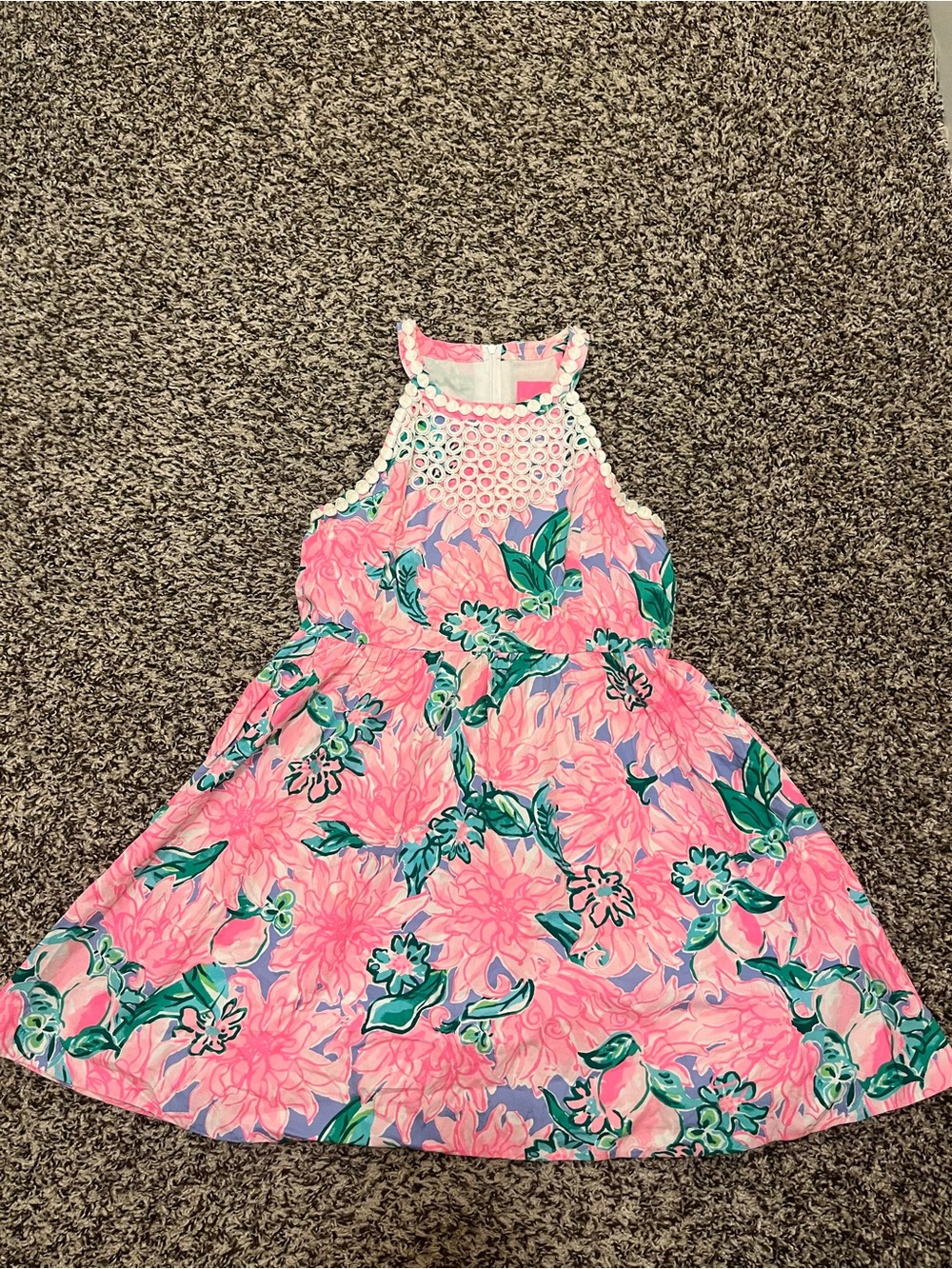 Girls Lilly Pulitzer Little Kinley Dress with Crochet Yoke